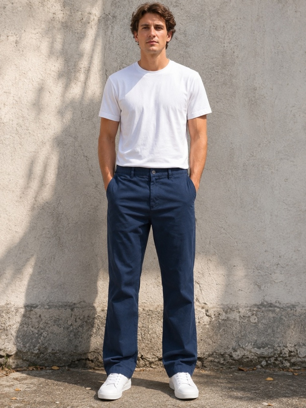 Calvin Klein Men’s 38x32 Dark Blue Chino Pants Casual Straight Leg